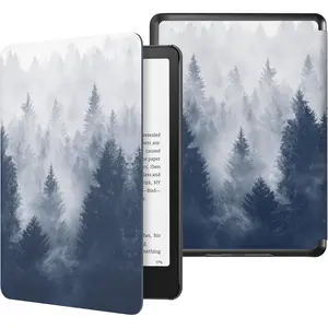 Case for All-new 7"Kindle Paperwhite 12th Generation 2024&Kindle Colorsoft Signature Edition 2024,Lightweight PU Protective Shell Cover with Auto Wake/Sleep for Kindle Paperwhite 2024,Gray Forest