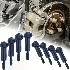 8pcs Silicone Brake Fluid Bleeder Connector Adapter - Quick-Press Nipple for Cars, Oil, Air & Hose Systems, Leak-Proof Brake Pump Connector with Easy Installation, Car Maintenance Tool, Flexible Connectors