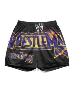 WWE WrestleMania Men Shorts Casual Summer Gym Athletic Streetwear Loose Fit WWE Sports Shorts Unisex Comfortable Breathable Wrestling Fan Apparel