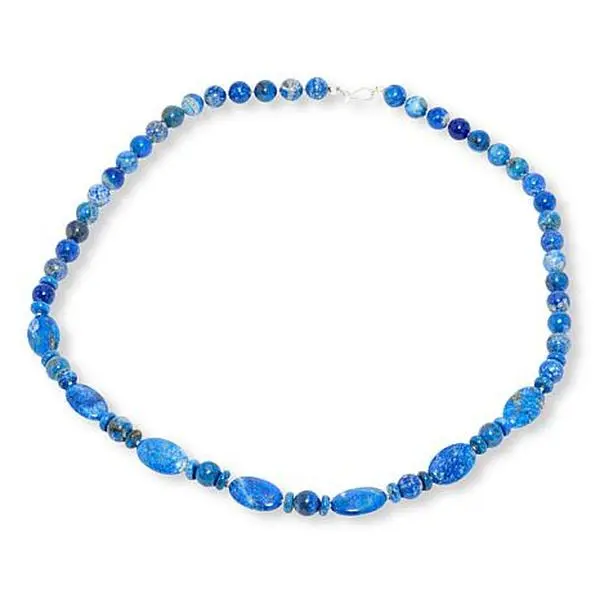 Mine Finds by Jay King 32" Denim Lapis Sterling Silver Beaded Necklace