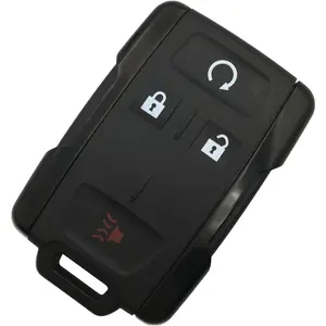 Replacement Key Fob Shell Case for 4 Buttons Chevy Silverado Colorado GMC Canyon Sierra 2014 2015 2016 2017 2018 2019 2020 2021 Keyless Entry Remote Car Key Fob Cover Casing (Black)