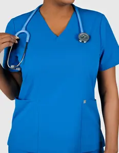 Iris Five-Pocket Women's Royal Blue Scrub Top