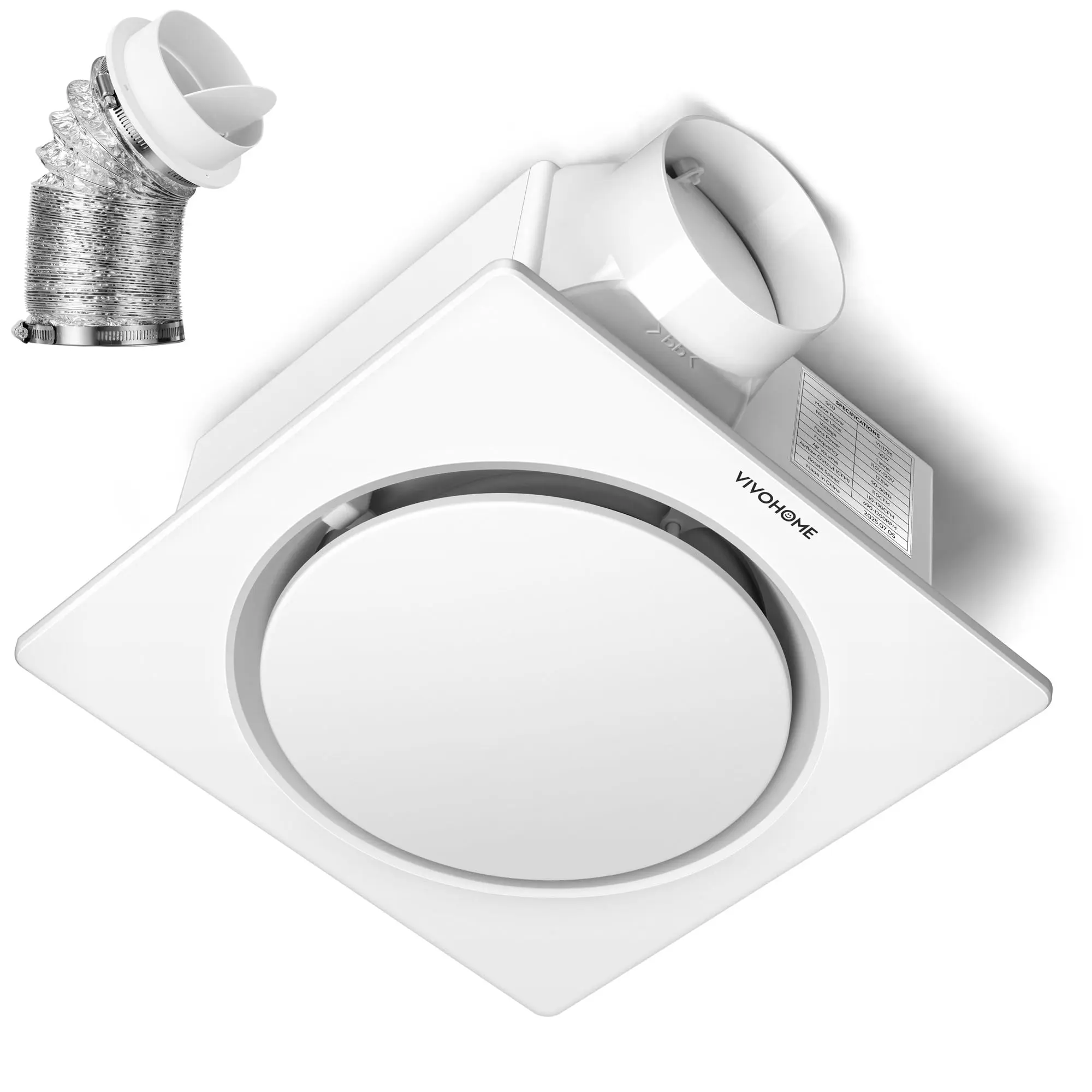 110CFM Exhaust Fan & 1 Sone & Energy-Saving