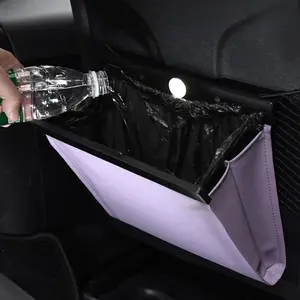 Car Seat Back Hanging Trash Can, Multifunctional Car Seat Back Storage Box with LED Light, Car Interior Accessories, Car Storage Organizers, for Car Stowing & Tidying