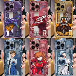 Neon Genesis Evangelion Electroplated Corner Shockproof Phone Case, EVA Unit 01 02 00 Anime Aesthetic Protective Cover for iPhone 17promax 16pro 15plus 14 13 12 11 PRO PLUS MAX Phone Case   #YGSJDXSJ1