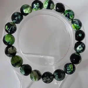 Green Orca Agate Crystal Bracelet Faceted