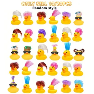 10/20pcs Mini Rubber Duckies, Cute Fun Bathtub Decorations, Boy Girl Gifts, Party Favors, New Year Easter Thanksgiving Atmosphere