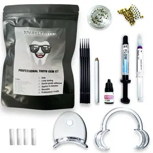 SparkleBites Professional Tooth Gem Kit. Strong tooth gem glue and tooth bonding kit. Our teeth gem kit includes 40 tooth gems crystals with tooth gem glue and UV light for a sparkling bite! Oral Accessory