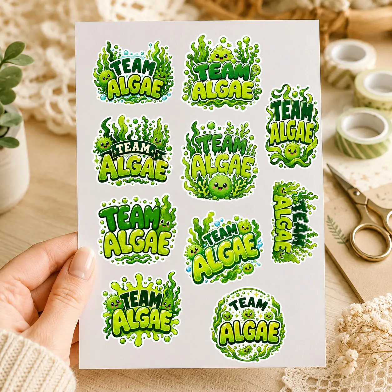 [Sticker Sheet] Team Algae Sticker Sheet, Antifa Algae Sticker Sheet Fan Gift