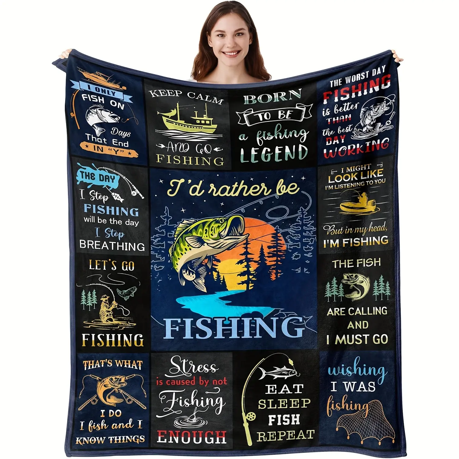 Fishing Gifts Blanket For Men, Flannel Blanket Fishing Gifts, Camping Blanket, Funny Fishing Gifts For Boys, Fishing Gifts For Women, Fishing Gifts, Best Gifts For Fishermen, Gifts For Men Who Love Fishing Blankets