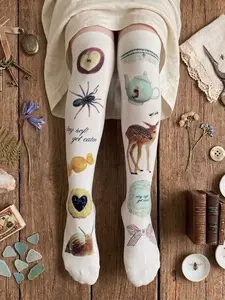 Women's Y2K Socks, Classic Style Cute Fashion Print, Sweet Kawaii Lolita High Thigh Stockings, Emo Girls' Trendy Footwear, Womenswear, Long Socks
