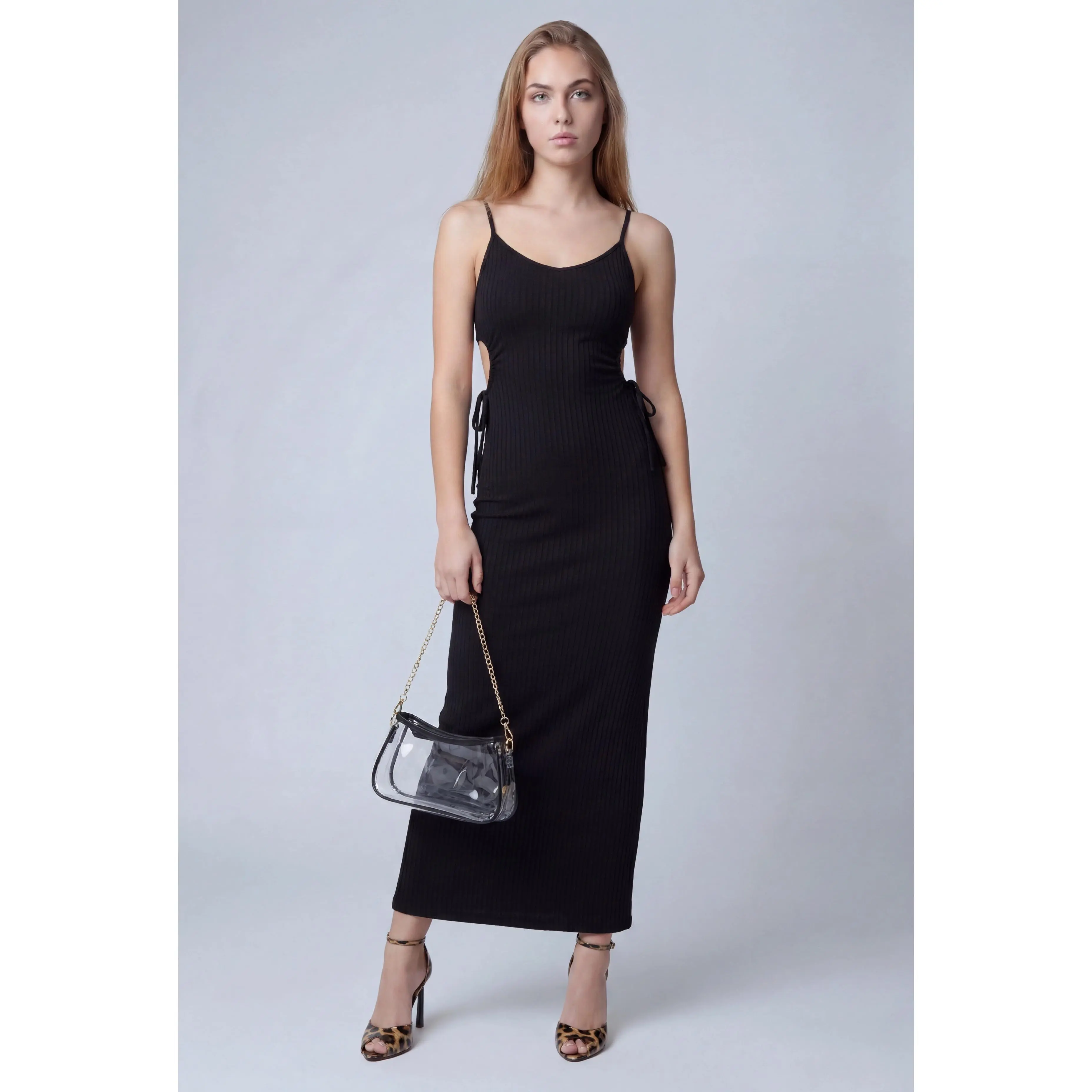 Drawstring Cutout Maxi Dress