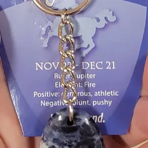 Sagittarius Zodiac Sodalite Keychain