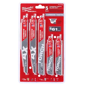 Milwaukee 49-22-5505 SAWZALL Carbide Wood and Metal Saw Blade Set 5PC