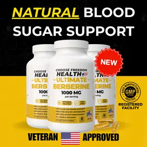 Berberine HCL 1000mg Supplement | Blood Sugar, Craving Control & Gut Szupport | 60 Capsules - Non-GMO, Vegan