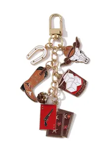 Creative Cool Boots Cow Head Hat Horse Hoof Money Bag Gun Box Oil Dripping Alloy Keychain, Stylish Keychain, Trendy Carabiner Gift for Friends & Family