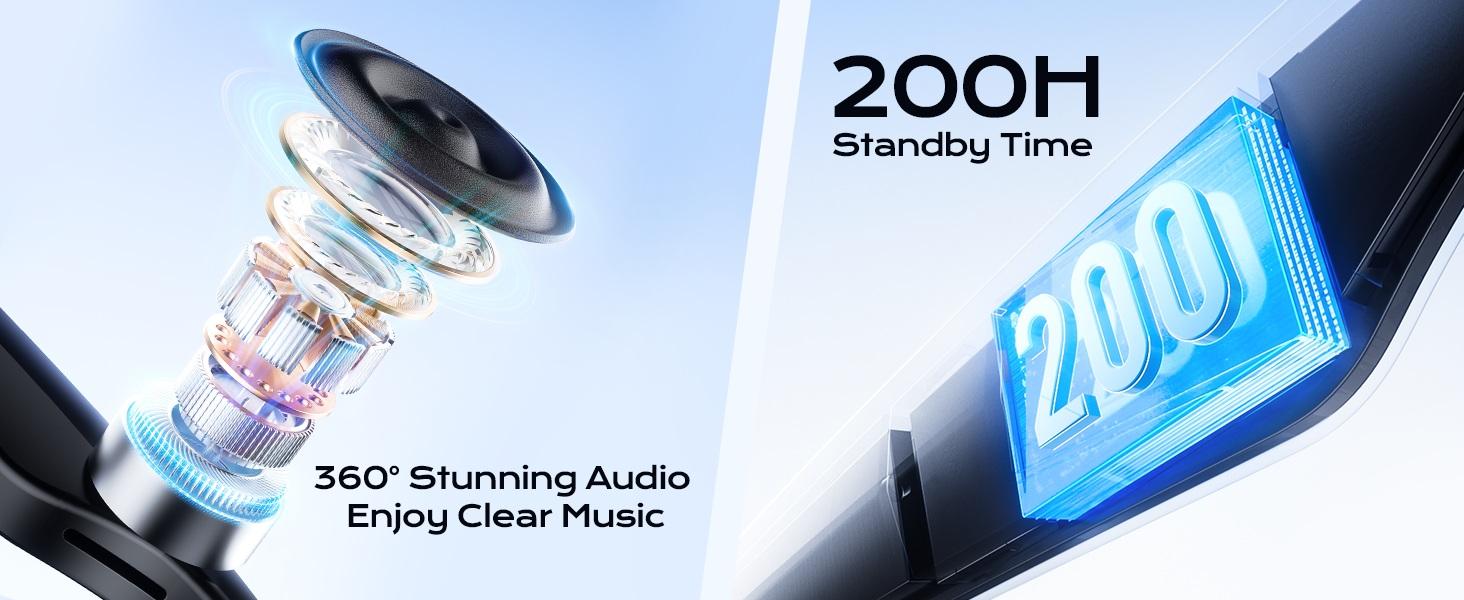 Smart Bluetooth Glasses,Built-in Mic & Speakers,Smart Wireless Headphone Sunglasses for Men and Women,Athletic/Outdoor UV Protection and Voice Control,Unisex(Black)