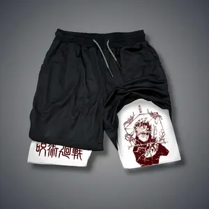 [Vtg90s] Double-Layer Sports Shorts Graphic Shorts Black Shorts Camo Shorts Streetwear Shorts Men Outfits Men Short Shorts Vacation Outfits Shorts