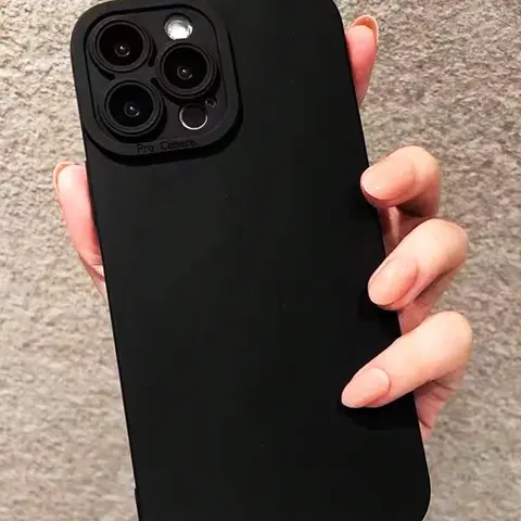 Minimalist Black Matte Cellphone Casing - Protective iPhone Cover with Precise Cutouts, Compatible with iPhone 16 Plus, 15, 14, 13, 12, 11, XS, XR, X, 8, 7 (Mini, Pro Max Models)