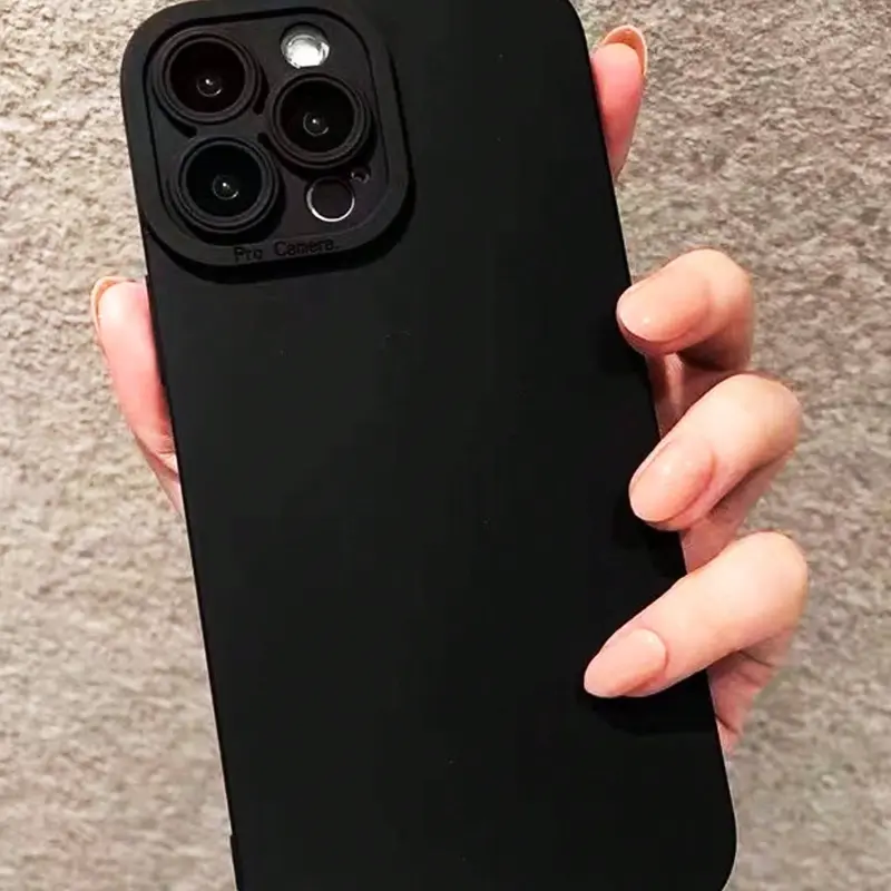 A Minimalist Black Matte Phone Case Compatible with Iphone Models 16, 15, 14, 13, 12, 11, XS, XR, X, 8, 7, Mini, Plus, Pro Max Protective phone cases iphone 15 pro max case