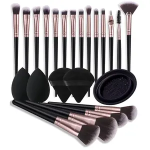 Makeup Brush & Sponge & Powder Puff Set, Makeup Tool & Cleaning Tool, Professional Makeup Tools for Women