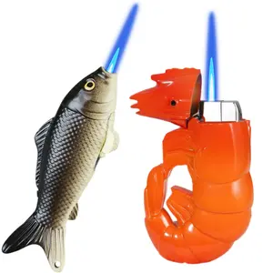 Torch Lighters – Refillable Butane Koi Fish Lighter, Windproof Flame with Adjustable Size, Unique Prawn Shape Lighters for Men, Women, s, Outdoor Use (No Butane Included) black mirror jar moving storage bag chinese lantern festival 80 discount Pamper Spa