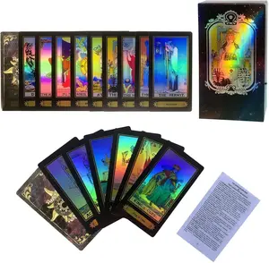 Tarot Cards Set, 78 Surface Laser Tarot Cards with English Instructions Book for Beginners (English Edition)