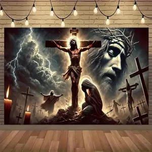 1pc 2D Flat Jesus Christ room decor Aesthetic Decor Machine Washable Bedroom Decor Home Textile Decorations Supplies summervibes