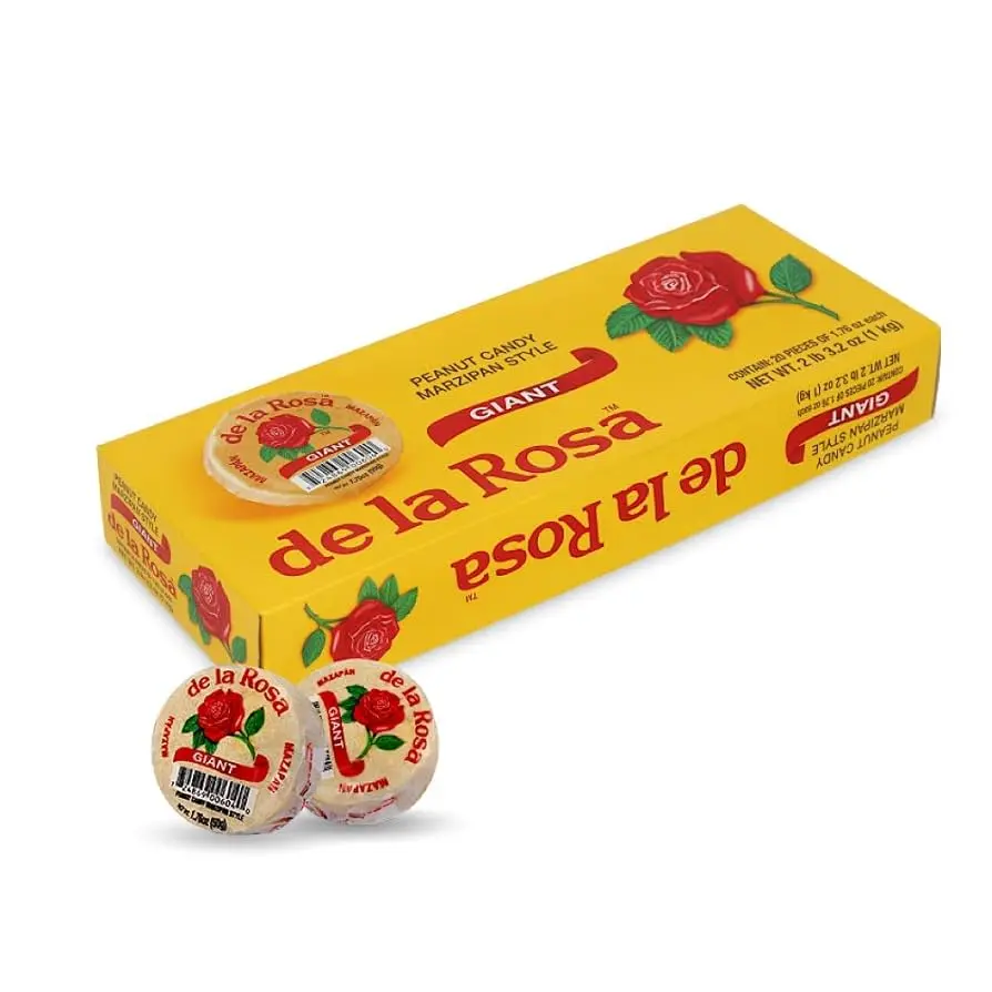 De la Rosa Mazapan Gigante - Roasted Peanut & Creamy Chocolate Candy Individually Wrapped No Artificial Colors or Preservatives