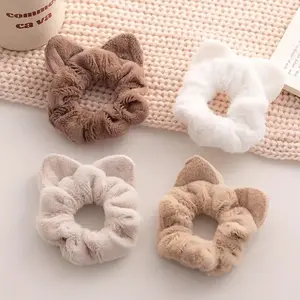 Cute furry cat ear leggings - soft, stretchy, detachable ponytail tie, fluffy headband, spiral hair loop, and cute hair accessories - perfect for girls and women