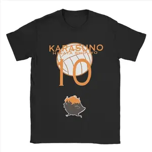 Men's Haikyuu Hinata Karasuno Volleyball T Shirts 100% Cotton Clothing Funny Short Sleeve O Neck Tee Shirt Gift Idea T-Shirt  C822 AOI