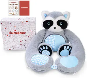 Niuniu Daddy 4LBS | Raccoon Heatable Weighted Stuffed Animals, Microwavable Plush Animal with Heating Pad Animal, Heat Up Plush Toy with Unscented for Kids Adults Birthday Christmas Holiday