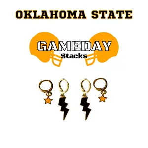Oklahoma State Gameday Earring Stack for Cowboys Game Day