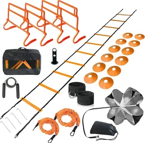 Kvittra Adjustable Speed Training Hurdles Fitness & Speed Training Equipment with Agility Ladder - Plyometric Fitness & Speed Training – Hurdle/Obstacles for Soccer, Football, Track & Field