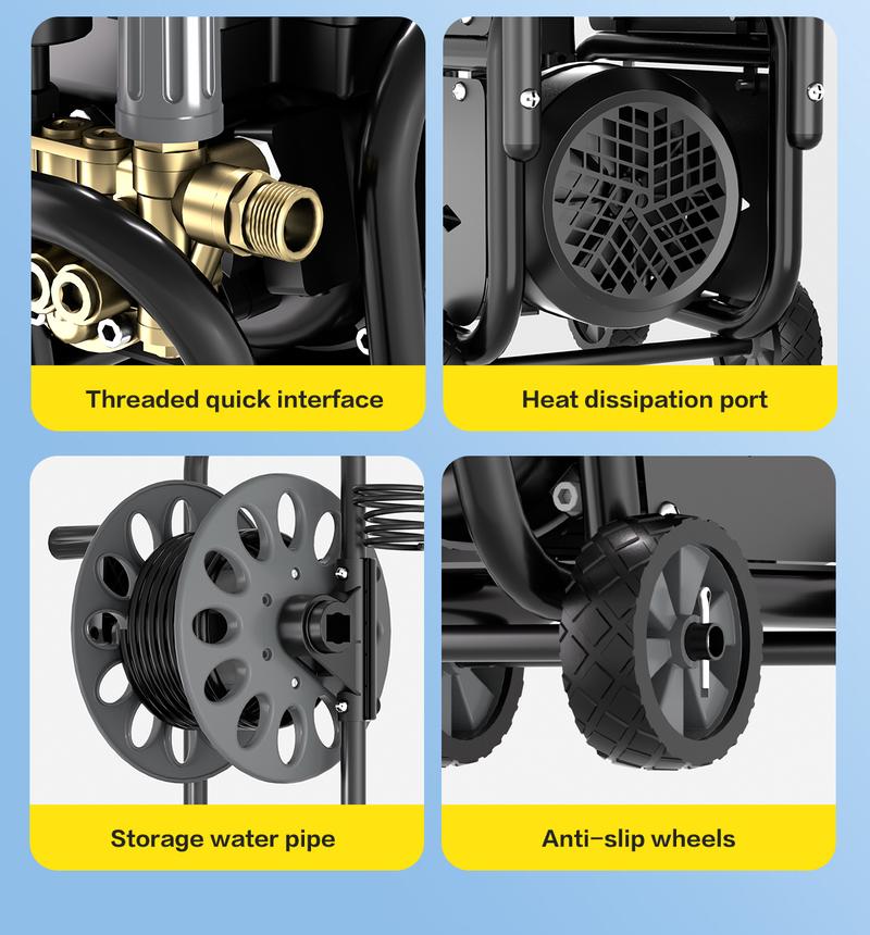 Metoxa High Pressure Washer 2000W Power Washer with 4 Nozzles & Foam Cannon for Cars Driveways Fences Patios Home Cleaning 3.5 GPM electric pressure washer Metoxa High Pressure Washer 2000W Power Washer with 4 Nozzles & Foam Cannon for Cars Driveways Fences Patios Home Cleaning 3.5 GPM electric pressure washer