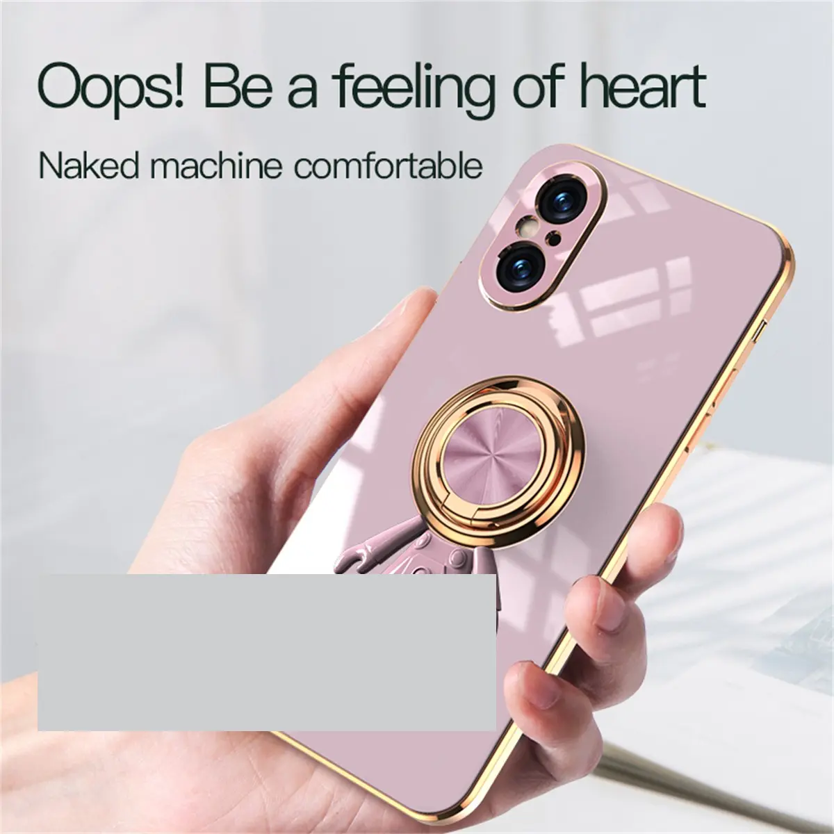 For Sony Xperia 5 V 6D Astronaut Electroplated Ring Stand Phone Case HNTKR-0211