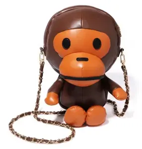 Bape Baby Milo Plush Doll Chain Shoulder Bag Brown