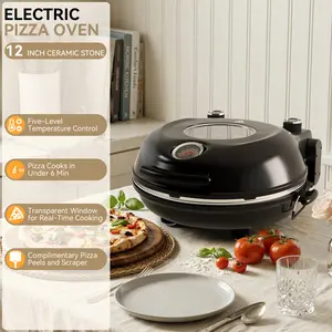 12" Electric Pizza Oven, Home Pizza Maker for Homemade Pizza