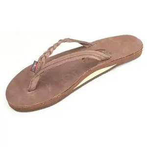 Rainbow Sandals Flirty Braidy Single Layer Premier Leather with Arch Support with a Braided Strap (Womens) - Expresso