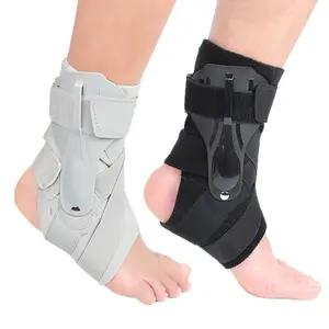 Rigid Side Plate Ankle Stabilizer Brace, Adjustable Anti-Roll Compression Ankle Guard for Sprain Recovery, Sports Ankle Support for Basketball Soccer Running, Unisex Single / Pair Ankle Protector, Black Gray