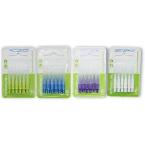 Oral care ColdenCare K-152 Orthodontic Interdental Toothbrushes 4 Pack 24 Units 3 Conical & 3 Cylindrical Non-Slip Polypropylene Handles Bristle Caps for Optimal Oral Health Lightweight Daily Cleanser