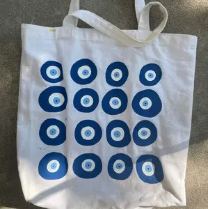 Evil Eye Handpainted Tote Bag