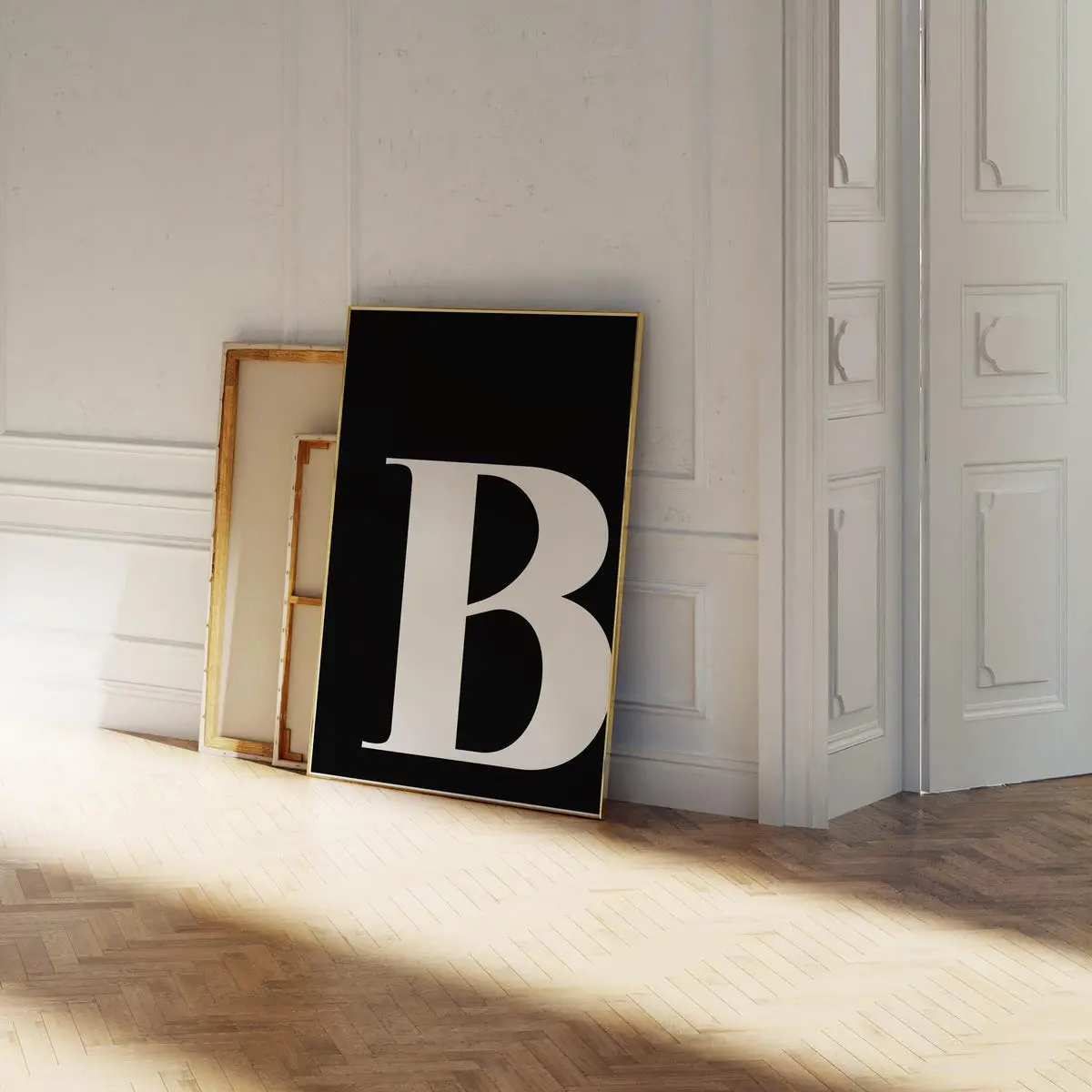 Letter B Wall Art – Monogram Alphabet Poster – Initial Room Decor Sign – Unframed, 5 size, 8x12 to 27x40 inch