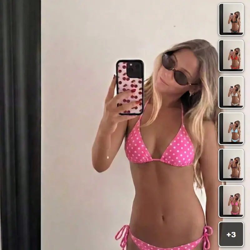 RUTMAN Bikini 2 Piece Set Polka Dot Black White Beach Vacation Summer Outfit