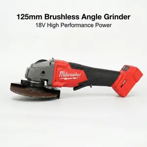 Milwaukee 18V Cordless 125mm M14 Brushless Grinding Tool - Professional High-Torque, Adjustable-Speed Car Tool for Metal Work, Car Tools,summervibes