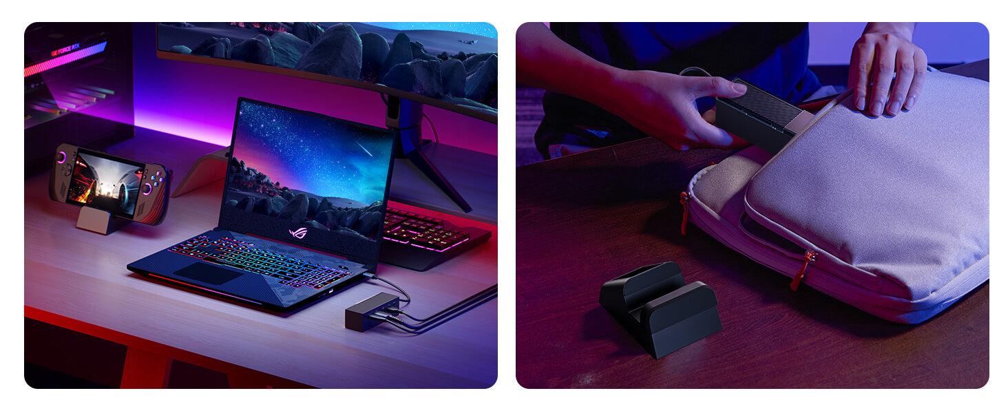 JSAUX Docking Station for ROG Xbox Ally X (2025)/ROG Ally X/ROG Ally/Steam Deck/Legion Go/Legion Go S, 6-in-1 Dock with HDMI 4K@120Hz, Gigabit Ethernet, USB A & USB C 3.2 Gen 1, 100W Charging - HB0609