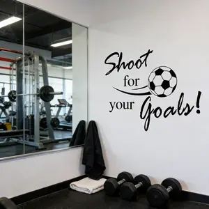 SITAKEYFMHK Inspire your little athlete with these "Shoot for Your Goals" soccer wall stickers!Motivational wall art with soccer ball decals, perfect for boys’ bedroom, playroom, living room, windows and doors.Size 23.6*31.5in⚽️✨