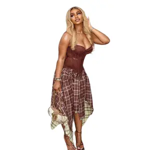 Elegant Plaid Midi Skirt