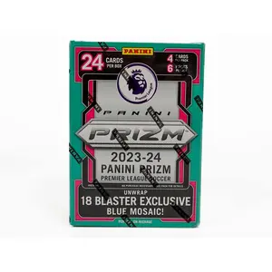 2023/24 Panini Prizm Premier League EPL Soccer 6-Pack Hobby Blaster Box (Blue Mosaic Prizms!)