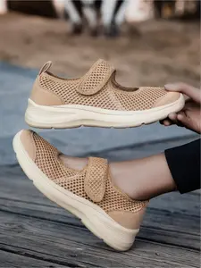 Women's Air Cushion Platform Slip-On Walking Shoes - Lightweight Breathable Sneakers for Outdoor Walking & Daily Casual Outfits
